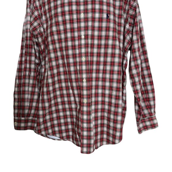 Ralph Lauren Yarmouth Red Green Plaid Pony Dress Casual Shirt 16.5 34/35 - Picture 3 of 7